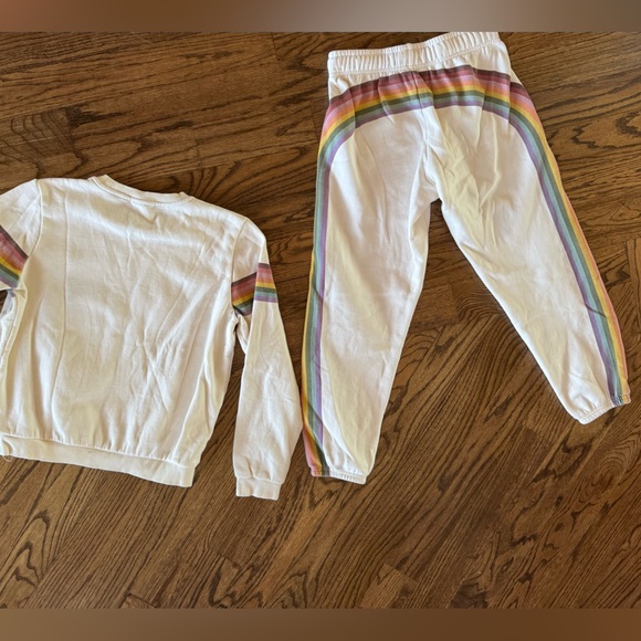 Marine Layer Cloud 9 Anytime Matching Sweats Jogger Crewneck XS S Rainbow Stripe - Picture 8 of 8